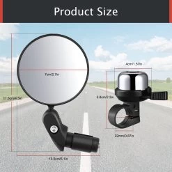 Zacro 2 Pack Fietsspiegel Ebike- Fietsbel- Veiligheidsspiegel- 360° Verstelbare En Draaibare Fietsspiegel– Universeel- Zwart -Extreem Snel Rijden 1200x1200 388