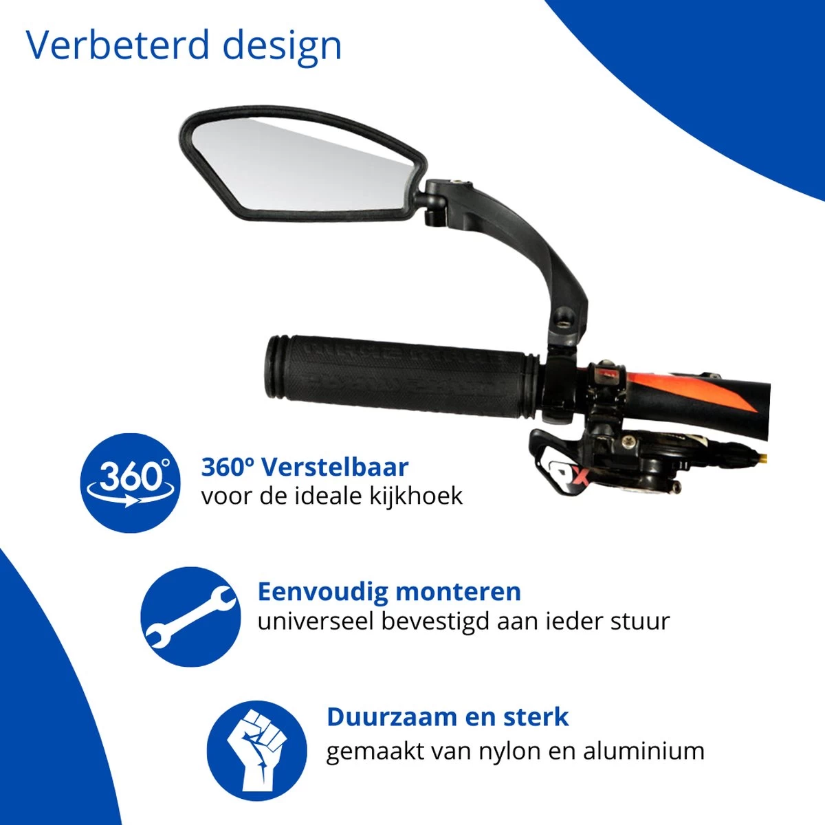 Fietsspiegel - Fietsspiegel Ebike - Links - Achteruitkijkspiegel - Fietsspiegel Op Stuur - Fiets Spiegel - Verstelbaar - Zwart - Stuurbevestiging - EJC Products 6 Fietsspiegel - Fietsspiegel Ebike - Links - Achteruitkijkspiegel - Fietsspiegel Op Stuur - Fiets Spiegel - Verstelbaar - Zwart - Stuurbevestiging - EJC Products - Afbeelding 4