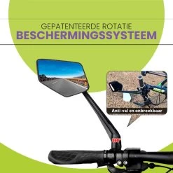 Beyond Gold - Fietsspiegel - Links - Reflectie Strip - E Step - Elektrische Fiets - Mountain Bike - Incl Grote Kijkhoek - Achteruitkijkspiegel - 360º Verstelbaar - Multifunctioneel - Incl Inbussleutel - Fiets Spiegel -Extreem Snel Rijden 1200x1200 405