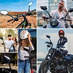 Beyond Gold - Fietsspiegel - Links - Reflectie Strip - E Step - Elektrische Fiets - Mountain Bike - Incl Grote Kijkhoek - Achteruitkijkspiegel - 360º Verstelbaar - Multifunctioneel - Incl Inbussleutel - Fiets Spiegel -Extreem Snel Rijden 1200x1200 406