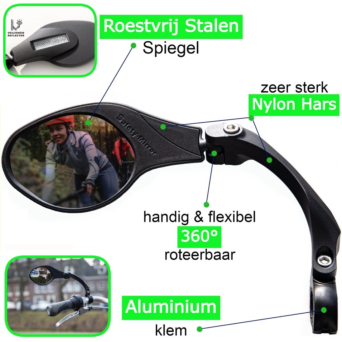 Merkloos Life-X Fietsspiegel – Ebike – 360° Verstelbaar – Links 3 Merkloos Life-X Fietsspiegel – Ebike – 360° Verstelbaar – Links