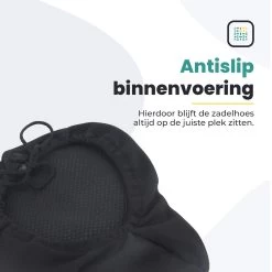 Voltano Luxe Gel Zadelhoes Fiets – Zwart – Met Uitsparing – Brede Fietszadels - 100% Waterdicht - Universele Zadeldek -Extreem Snel Rijden 1200x1200 589