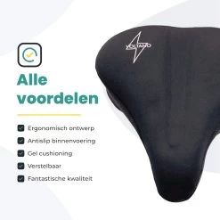 Voltano Luxe Gel Zadelhoes Fiets – Zwart – Met Uitsparing – Brede Fietszadels - 100% Waterdicht - Universele Zadeldek -Extreem Snel Rijden 1200x1200 592