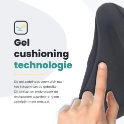 Voltano Luxe Gel Zadelhoes Fiets – Zwart – Met Uitsparing – Brede Fietszadels - 100% Waterdicht - Universele Zadeldek -Extreem Snel Rijden 1200x1200 593