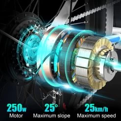 HITWAY Elektrische Fiets Voor Volwassenen | Ebikes Fietsen Stadsfiets | 250W 36V Motor | 7 VERSNELLINGSSYSTEE | 26 Inch - Wit -Extreem Snel Rijden 1200x1200 64
