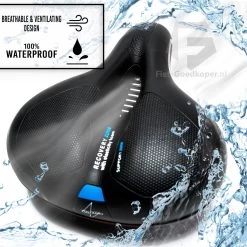 Voltano Fietszadel Met Gelpads - Zwart/Blauw - Uitsparing - Zadelvering - Unisex - Incl. Gratis Zadelstrop -Extreem Snel Rijden 1200x1200 709