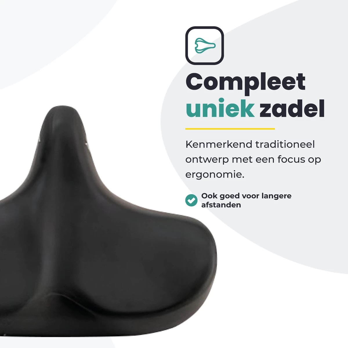 Voltano City XXXL Fietszadel – Unisex Extra Breed Fietszadel – Tegen Zadelpijn – 100% Waterdicht – Incl. Gratis Zadelstrop - Zwart 12 Voltano City XXXL Fietszadel – Unisex Extra Breed Fietszadel – Tegen Zadelpijn – 100% Waterdicht – Incl. Gratis Zadelstrop - Zwart - Afbeelding 10