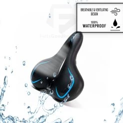 Voltano City / Tour Fietszadel - Comfortabel Gel Zadel - Met Uitsparing - Unisex - Zwart / Blauw - Elastomeren Vering Voor Extra Comfort -Extreem Snel Rijden 1200x1200 725