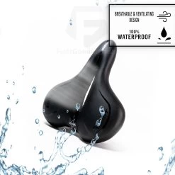 Voltano City / Tour Fietszadel - Comfortabel Gel Zadel - Met Uitsparing - Unisex - Zwart - Elastomeren Vering Voor Extra Comfort -Extreem Snel Rijden 1200x1200 729