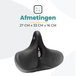 Voltano City XXXL Fietszadel Met Uitsparing – Unisex Extra Breed Fietszadel – Tegen Zadelpijn – 100% Waterdicht – Incl. Gratis Zadelstrop - Zwart -Extreem Snel Rijden 1200x1200 735