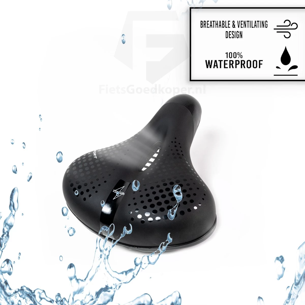 Voltano Pro Gel Fietszadel – Met Uitsparing – Zwart – Unisex - Inclusief Zadelstrop - Ergonomisch Gevormd - Elastomeer Vering 7 Voltano Pro Gel Fietszadel – Met Uitsparing – Zwart – Unisex - Inclusief Zadelstrop - Ergonomisch Gevormd - Elastomeer Vering - Afbeelding 5