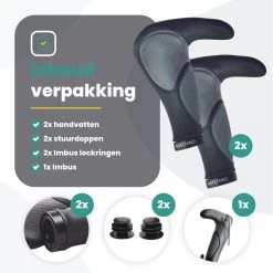 Voltano Ergonomisch Gevormde Fiets Handvatten Met Bar Ends - Handvat Eenvoudig Vastzetten Met Imbus - Incl. Bevestigingsmateriaal - Anti Plak Coating - Fietshandvatten Met Verhoogde Grip -Extreem Snel Rijden 1200x1200 749