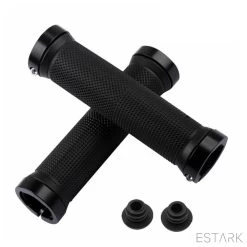 ESTARK® - Fietshandvatten - Lock-On - Handvatten - Universeel - Fiets – Mountainbike – Professioneel - Grips - Extra Grip – Fietshandvaten -Handvaten - Handig Te Monteren - Anti-slip – Fietsen – Stuur – Bikegrips – Lock-on Aanspanbaar - Zwart - LO-zw -Extreem Snel Rijden 1200x1200 757