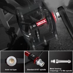 Zacro Mountainbike Pedalen - Aluminium Antislip Duurzame Fietspedalen - Ultrasterk Kleurrijk - CNC Gefreesd 3 Lager Anodiserende Fietspedalen - Voor BMX/MTB Racefiets 9/16" -Extreem Snel Rijden 1200x1200 774