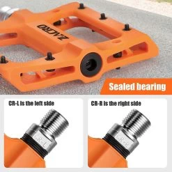 Zacro Fietspedalen - Nylon Antislip Mountainbike Pedalen - Platformpedalen - 9/16 - 2 Lagers - Antislip Waterdicht Anti Stof - Oranje -Extreem Snel Rijden 1200x1200 779