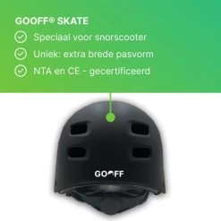 GOOFF® Skate Snorscooter Helm | Brede Pasvorm | 14x Ventilatie | Matzwart | Lichtgewicht (L) -Extreem Snel Rijden 1200x1200 836