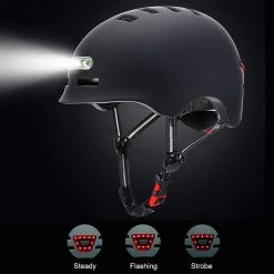Fiets Helm - Scooter Helm - Snorscooter Helm - Snorfiets Helm - Elektrische Fiets Helm - Inclusief LED Verlichting - Maat L (hoofdomtrek 58-61cm) -Extreem Snel Rijden 1200x1200 873