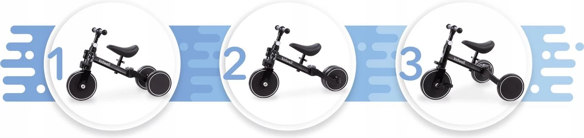 Kidwell Fiets 3 In 1 - Loopfiets - Kinderfiets - Driewieler - Cadeau - Speelgoed 5 Kidwell Fiets 3 In 1 - Loopfiets - Kinderfiets - Driewieler - Cadeau - Speelgoed - Afbeelding 3