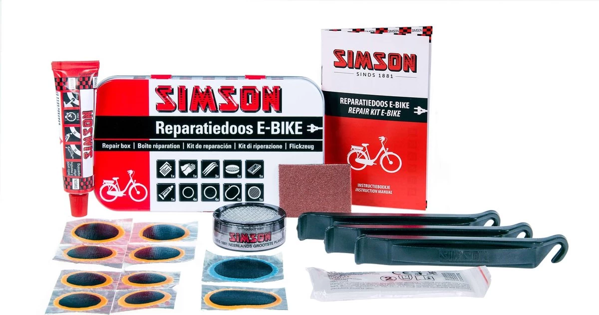 Simson Reparatieset E-bike Staal Wit/rood 14-delig 6 Simson Reparatieset E-bike Staal Wit/rood 14-delig - Afbeelding 4
