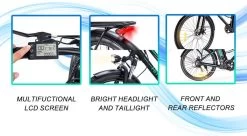 HITWAY 26 Inch E-bike, Elektrische Fiets Voor Heren En Dames, Pedelec Stadsfietsen, 250 W Motor, 36 V/11,2 Ah E-bike, Shimano 7 Versnellingen, 35-90 Km| Wit / Blauw -Extreem Snel Rijden 1200x660 1