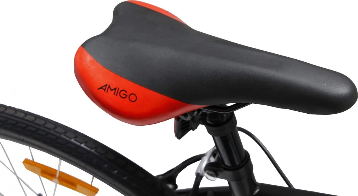 Amigo Control - Mountainbike 28 Inch - Voor Dames En Heren - Met 21 Versnellingen - Zwart/Rood 5 Amigo Control - Mountainbike 28 Inch - Voor Dames En Heren - Met 21 Versnellingen - Zwart/Rood - Afbeelding 3