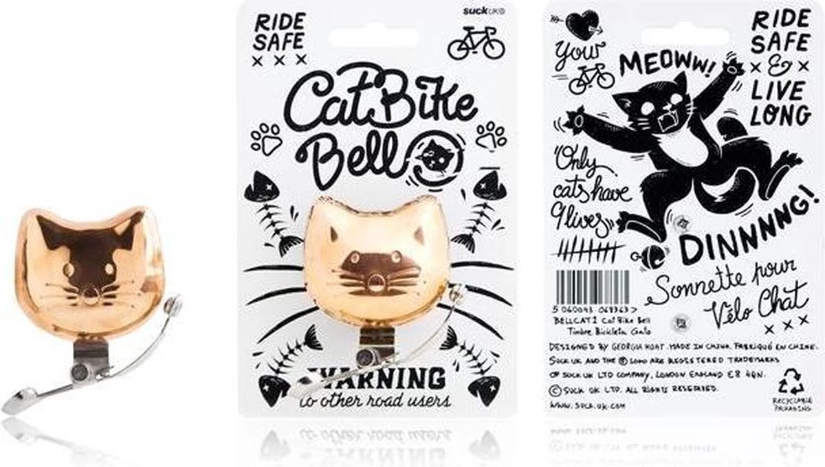 Suck UK Kat Fietsbel 4 Suck UK Kat Fietsbel - Afbeelding 2