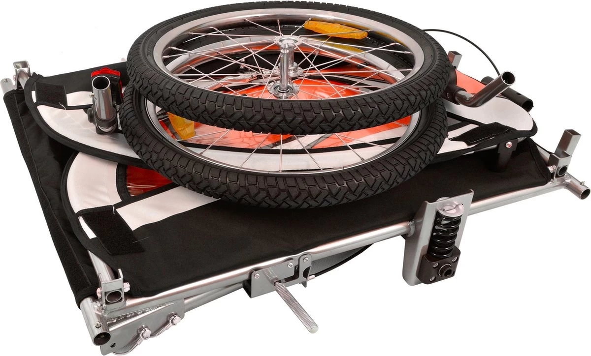 Fietskar Voor Kinderen - Met Buggyfunctie - En Schokbrekers - Rood 10 Fietskar Voor Kinderen - Met Buggyfunctie - En Schokbrekers - Rood - Afbeelding 8