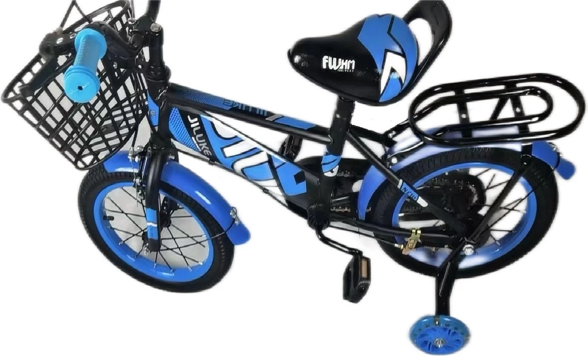 Kinderfiets - 14 Inch Kinderfiets -vanaf 3-5 Jaar Jongens En Meisjes Fietsen - Terugtrap -Rem -Stabilisatoren(2 Zijwieltjes)- Mandje - Achterbank - Blauw 4 Kinderfiets - 14 Inch Kinderfiets -vanaf 3-5 Jaar Jongens En Meisjes Fietsen - Terugtrap -Rem -Stabilisatoren(2 Zijwieltjes)- Mandje - Achterbank - Blauw - Afbeelding 2
