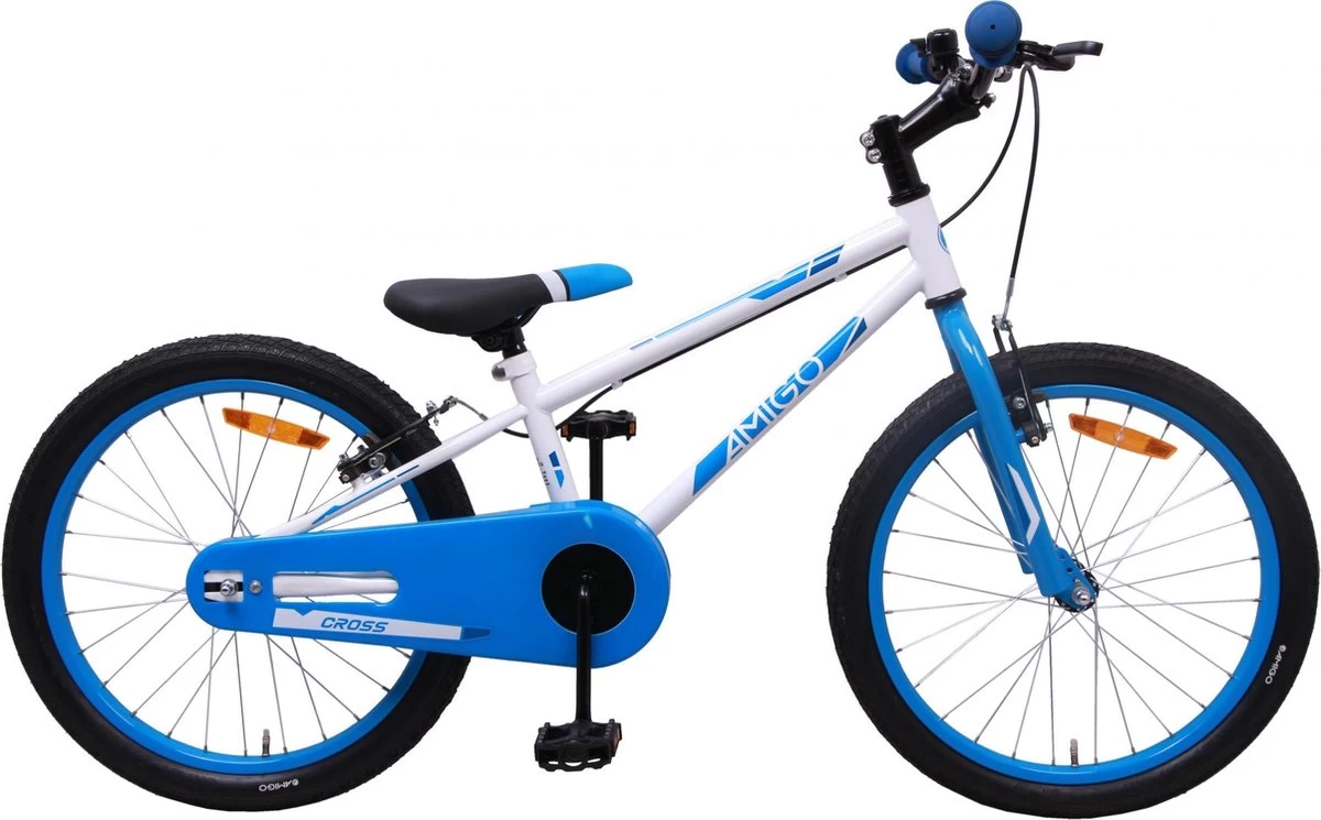 Amigo Cross Jongensfiets - Kinderfiets 20 Inch - Wit/Blauw 3 Amigo Cross Jongensfiets - Kinderfiets 20 Inch - Wit/Blauw