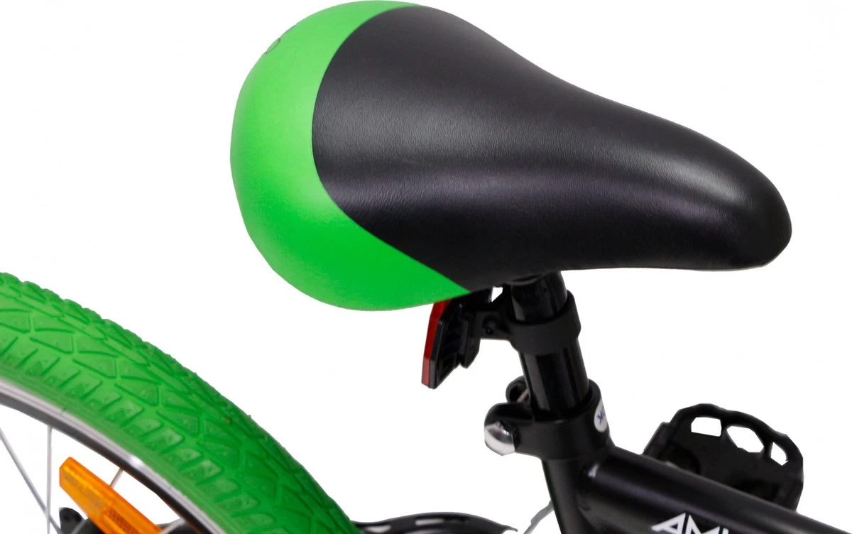 Amigo Fun Ride - Mountainbike 20 Inch - Voor Jongens En Meisjes - Met 7 Versnellingen - Zwart/Groen 6 Amigo Fun Ride - Mountainbike 20 Inch - Voor Jongens En Meisjes - Met 7 Versnellingen - Zwart/Groen - Afbeelding 4