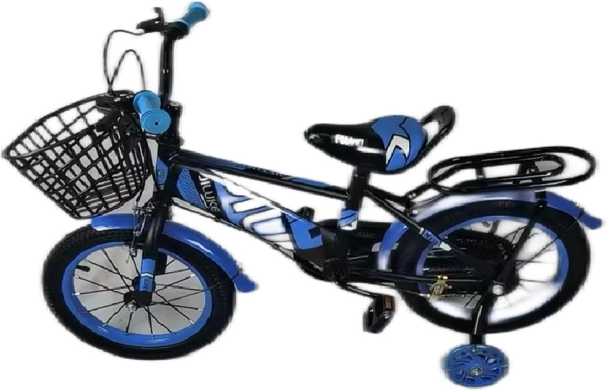 Kinderfiets - 14 Inch Kinderfiets -vanaf 3-5 Jaar Jongens En Meisjes Fietsen - Terugtrap -Rem -Stabilisatoren(2 Zijwieltjes)- Mandje - Achterbank - Blauw 9 Kinderfiets - 14 Inch Kinderfiets -vanaf 3-5 Jaar Jongens En Meisjes Fietsen - Terugtrap -Rem -Stabilisatoren(2 Zijwieltjes)- Mandje - Achterbank - Blauw - Afbeelding 7