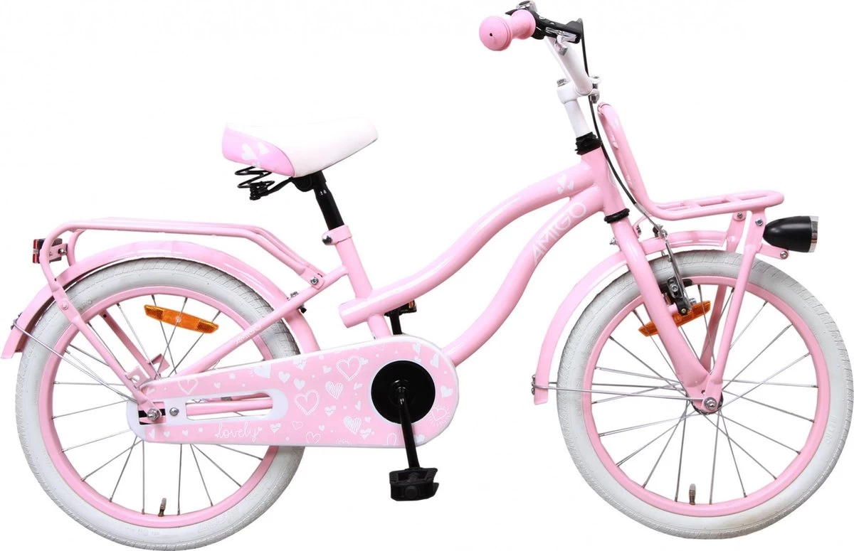 Amigo Lovely - Kinderfiets 18 Inch - Meisjes - Roze 3 Amigo Lovely - Kinderfiets 18 Inch - Meisjes - Roze
