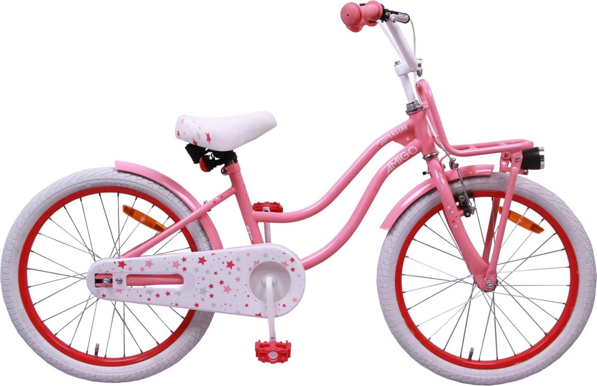 Amigo Superstar Meisjesfiets - Kinderfiets 20 Inch - Roze 3 Amigo Superstar Meisjesfiets - Kinderfiets 20 Inch - Roze