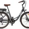 Elektrische Stadsfiets 26 '' (F264) - Stalen Frame - 6 Versnellingen Shimano - Schijfremmen - 10 Ah - Grijs