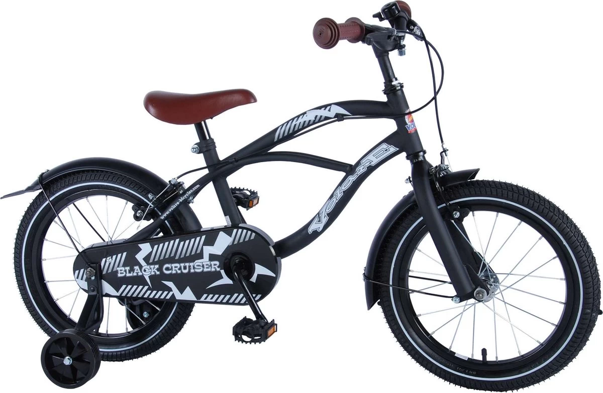 Volare Black Cruiser Kinderfiets - Jongens - 16 Inch - Zwart - 2 Handremmen 4 Volare Black Cruiser Kinderfiets - Jongens - 16 Inch - Zwart - 2 Handremmen - Afbeelding 2