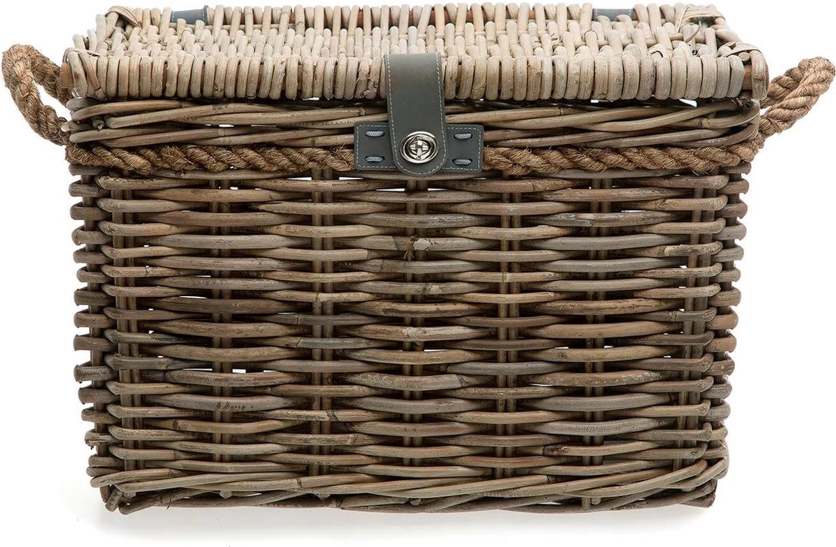 New Looxs Melbourne Large Fietsmand Voordrager - 45 Liter - Rotan - Grijs 6 New Looxs Melbourne Large Fietsmand Voordrager - 45 Liter - Rotan - Grijs - Afbeelding 4