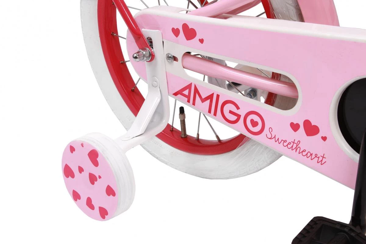 Amigo Sweetheart Meisjesfiets - Kinderfiets 16 Inch - Roze 7 Amigo Sweetheart Meisjesfiets - Kinderfiets 16 Inch - Roze - Afbeelding 5