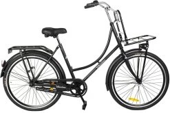 Wheelerz Omafiets Classic Eco 26 Inch Matzwart | Inclusief Voordrager