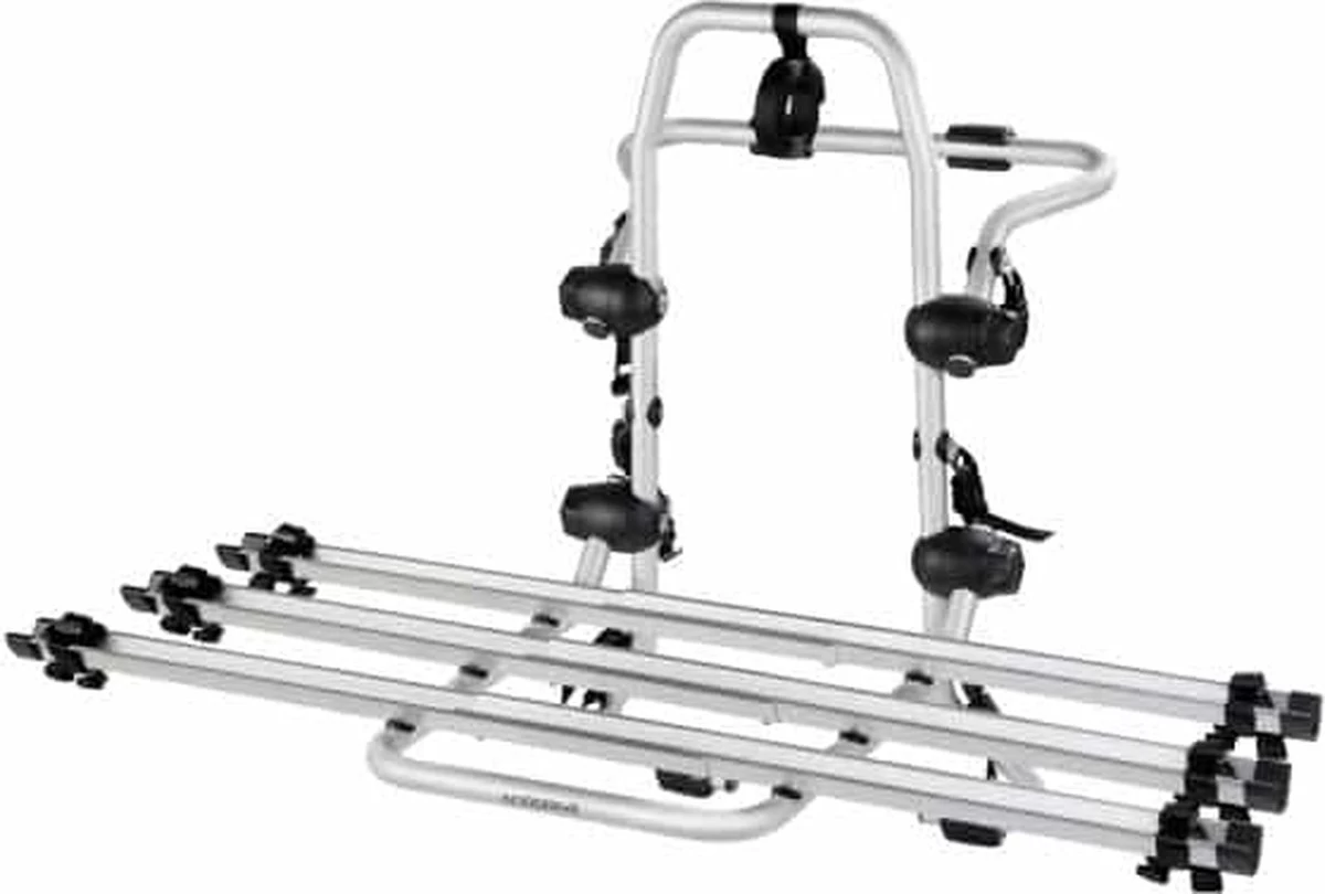 Fietsdrager Pyro, Fietsenrek Achterklep - 3 Fietsen (draagkracht 45kg TUV) - Zonder Trekhaak - Elektrische Fiets 3 Fietsdrager Pyro, Fietsenrek Achterklep - 3 Fietsen (draagkracht 45kg TUV) - Zonder Trekhaak - Elektrische Fiets