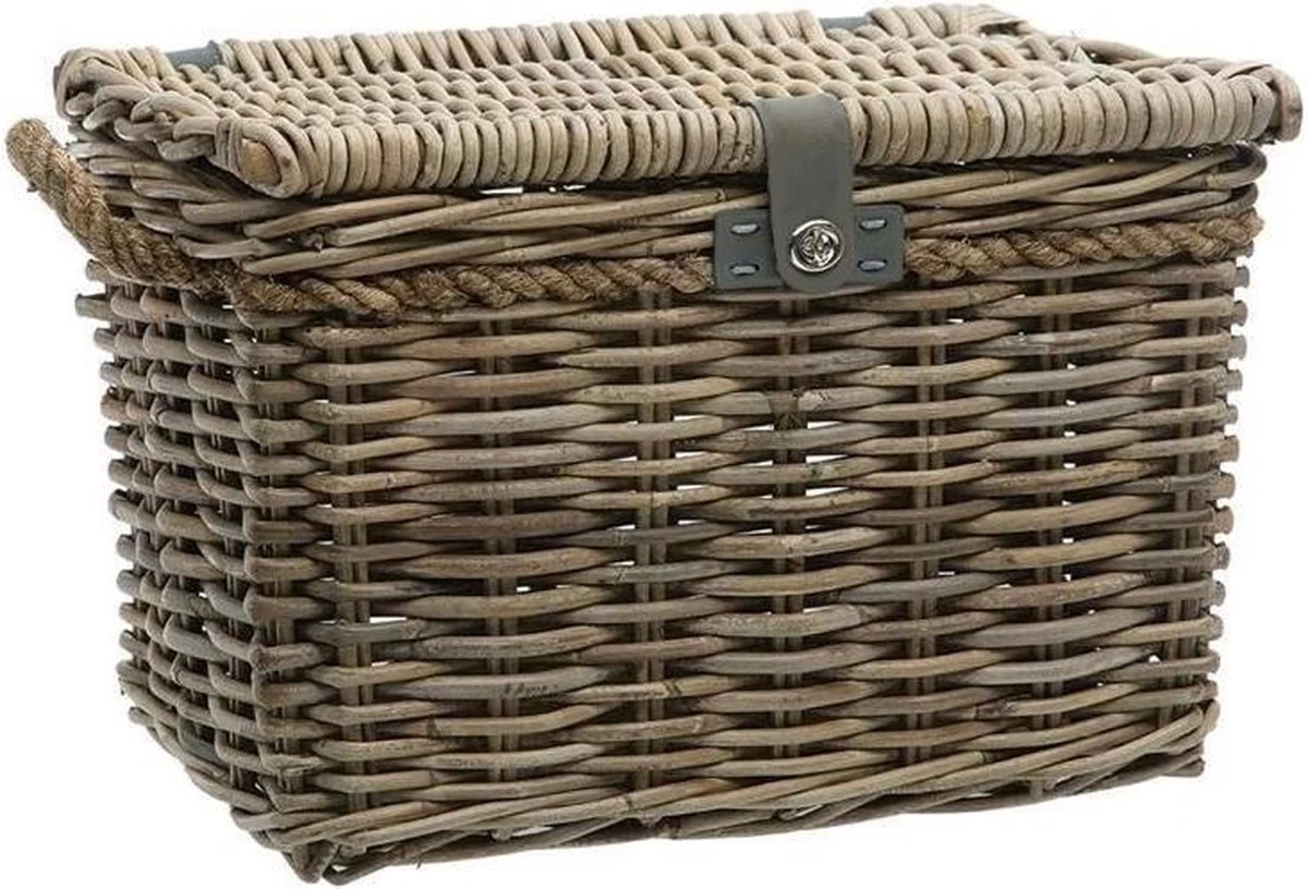 New Looxs Melbourne Large Fietsmand Voordrager - 45 Liter - Rotan - Grijs 3 New Looxs Melbourne Large Fietsmand Voordrager - 45 Liter - Rotan - Grijs