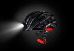 MTB Helm Met Verlichting | E-bike | Racefiets | Pro Fietshelm Met Verlichting | Licht Van Gewicht | Ingebouwde Led Lamp Als Voorlicht + Zijlicht En Achterlicht > Sport Lights, Kleur Helm Zwart