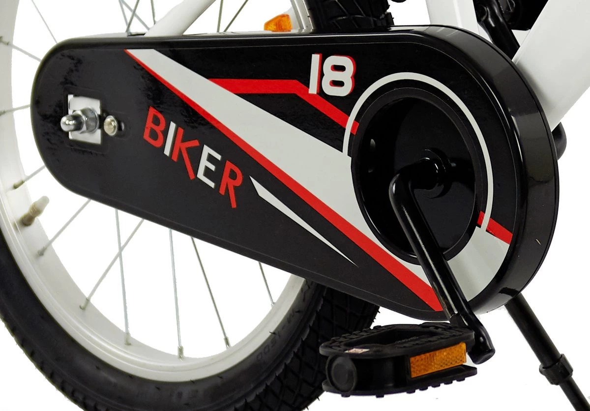 2Cycle Biker Kinderfiets - 18 Inch - Wit - Jongensfiets 8 2Cycle Biker Kinderfiets - 18 Inch - Wit - Jongensfiets - Afbeelding 6