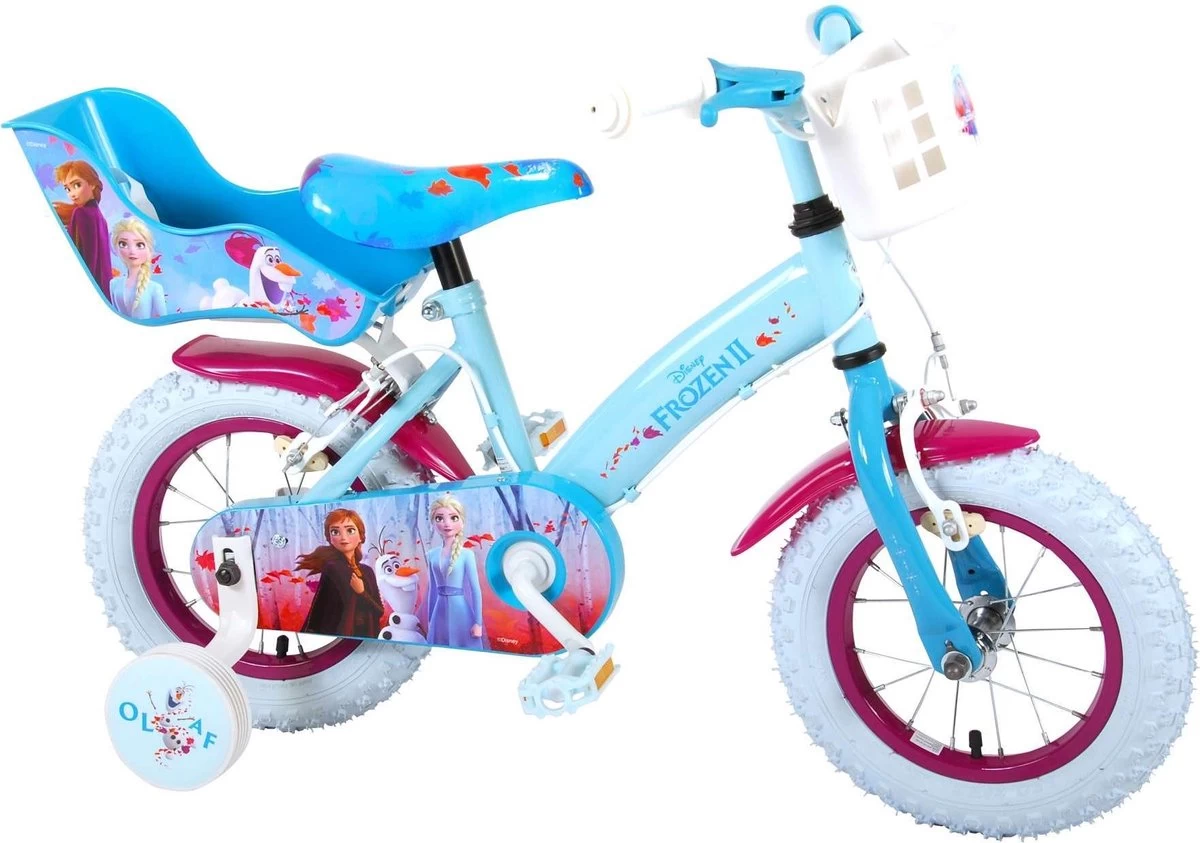 Volare Disney Frozen 2 Kinderfiets - Meisjes - 12 Inch - Blauw/Paars - Twee Handremmen 17 Volare Disney Frozen 2 Kinderfiets - Meisjes - 12 Inch - Blauw/Paars - Twee Handremmen - Afbeelding 15