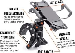 LHP Telefoonhouder Fiets/Motor/Scooter - Universeel - 360 Graden Draaibaar 14 LHP Telefoonhouder Fiets/Motor/Scooter - Universeel - 360 Graden Draaibaar -Extreem Snel Rijden 1200x845 11