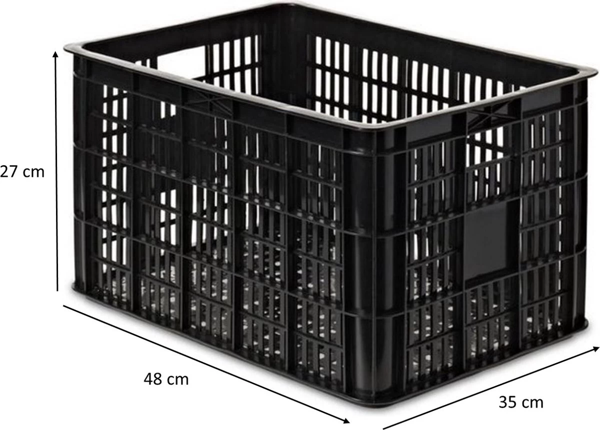 Lastpak Fietskrat Groot - Zwart - 46 L 4 Lastpak Fietskrat Groot - Zwart - 46 L - Afbeelding 2