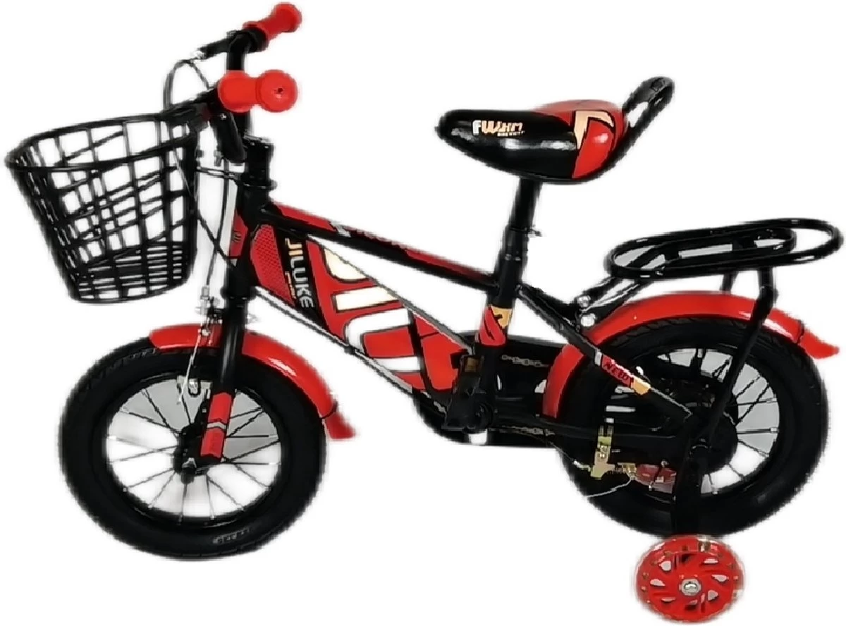 Kinderfiets - 12 Inch Kinderfiets -vanaf 2-4 Jaar Jongens En Meisjes Fietsen - Terugtrap -Rem -Stabilisatoren(2 Zijwieltjes)- Mandje - Achterbank - Rood 4 Kinderfiets - 12 Inch Kinderfiets -vanaf 2-4 Jaar Jongens En Meisjes Fietsen - Terugtrap -Rem -Stabilisatoren(2 Zijwieltjes)- Mandje - Achterbank - Rood - Afbeelding 2