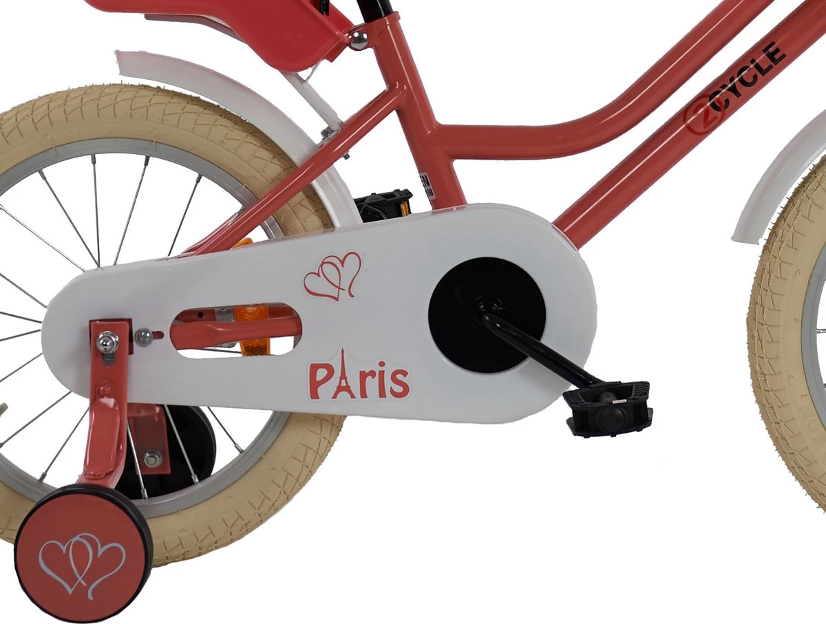 2Cycle Paris Meisjesfiets - 16 Inch - Roze-Wit - Met Poppenzitje - Meisjesfiets 6 2Cycle Paris Meisjesfiets - 16 Inch - Roze-Wit - Met Poppenzitje - Meisjesfiets - Afbeelding 4