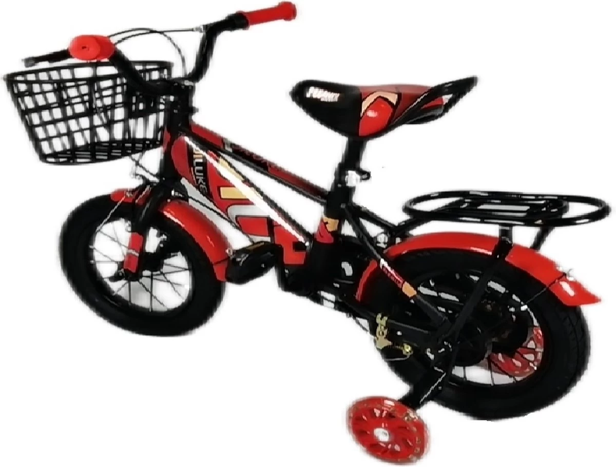 Kinderfiets - 12 Inch Kinderfiets -vanaf 2-4 Jaar Jongens En Meisjes Fietsen - Terugtrap -Rem -Stabilisatoren(2 Zijwieltjes)- Mandje - Achterbank - Rood 6 Kinderfiets - 12 Inch Kinderfiets -vanaf 2-4 Jaar Jongens En Meisjes Fietsen - Terugtrap -Rem -Stabilisatoren(2 Zijwieltjes)- Mandje - Achterbank - Rood - Afbeelding 4
