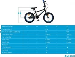 Amigo Fly - BMX Fiets 20 Inch - Fietscross Voor Jongens En Meisjes - Zwart/Blauw -Extreem Snel Rijden 1200x916 7