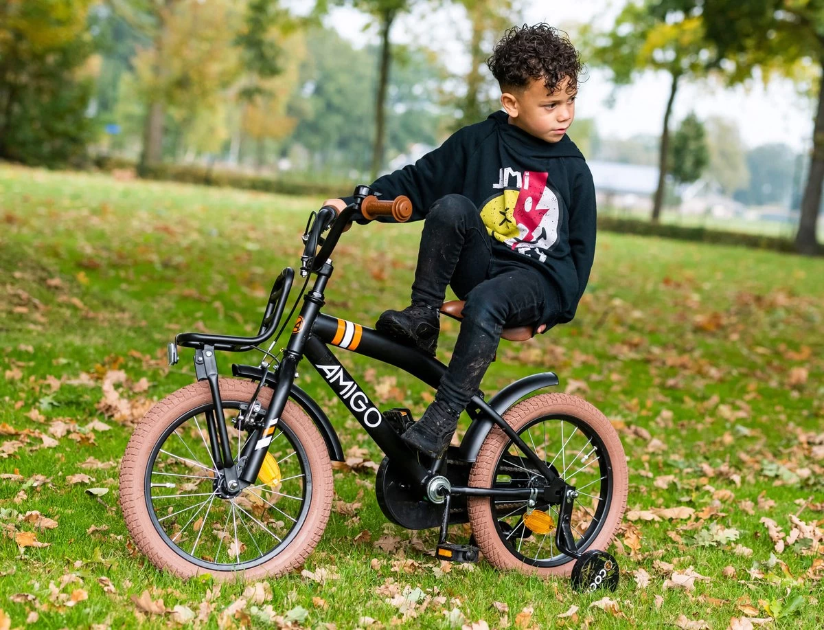 Amigo 2Cool Jongensfiets - Kinderfiets 12 Inch - Matzwart 8 Amigo 2Cool Jongensfiets - Kinderfiets 12 Inch - Matzwart - Afbeelding 6